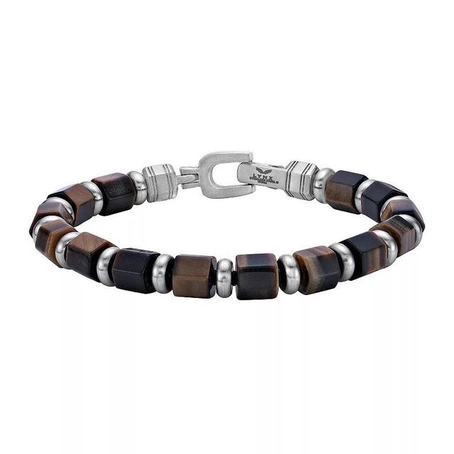 Mens LYNX Stainless Steel Bead Bracelet Bronzite Product Image