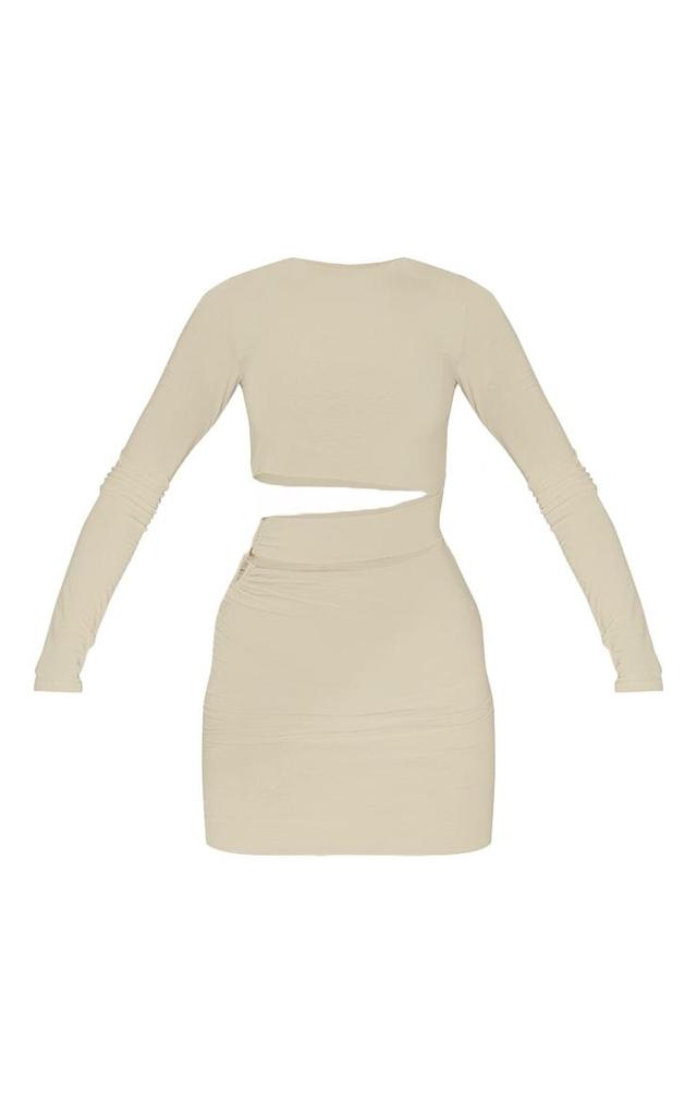 Stone Slinky Cut Out Waist Ring Detail Bodycon Dress Product Image