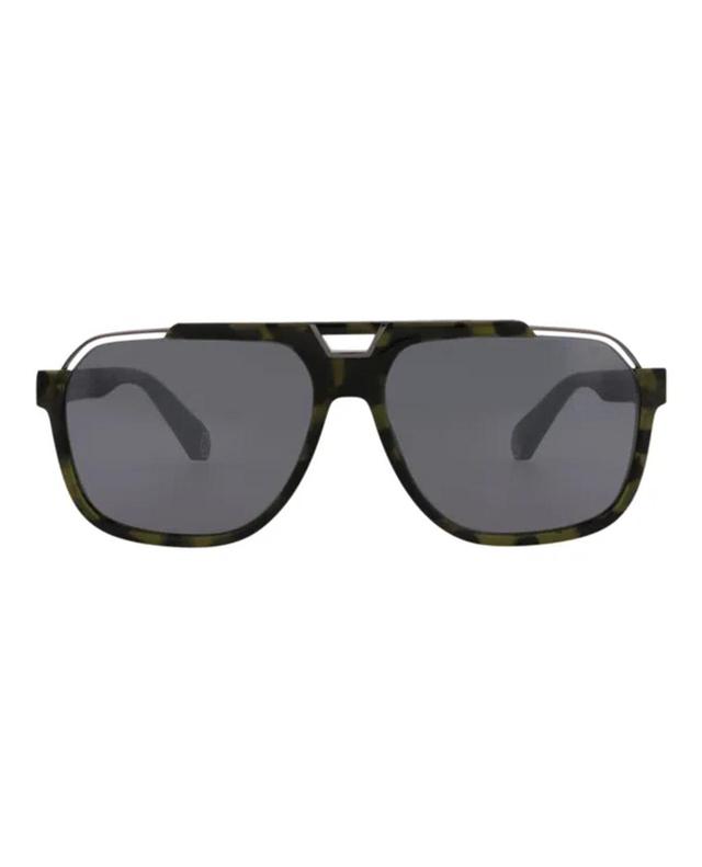 Aviator-frame Acetate Sunglasses In Grey Product Image