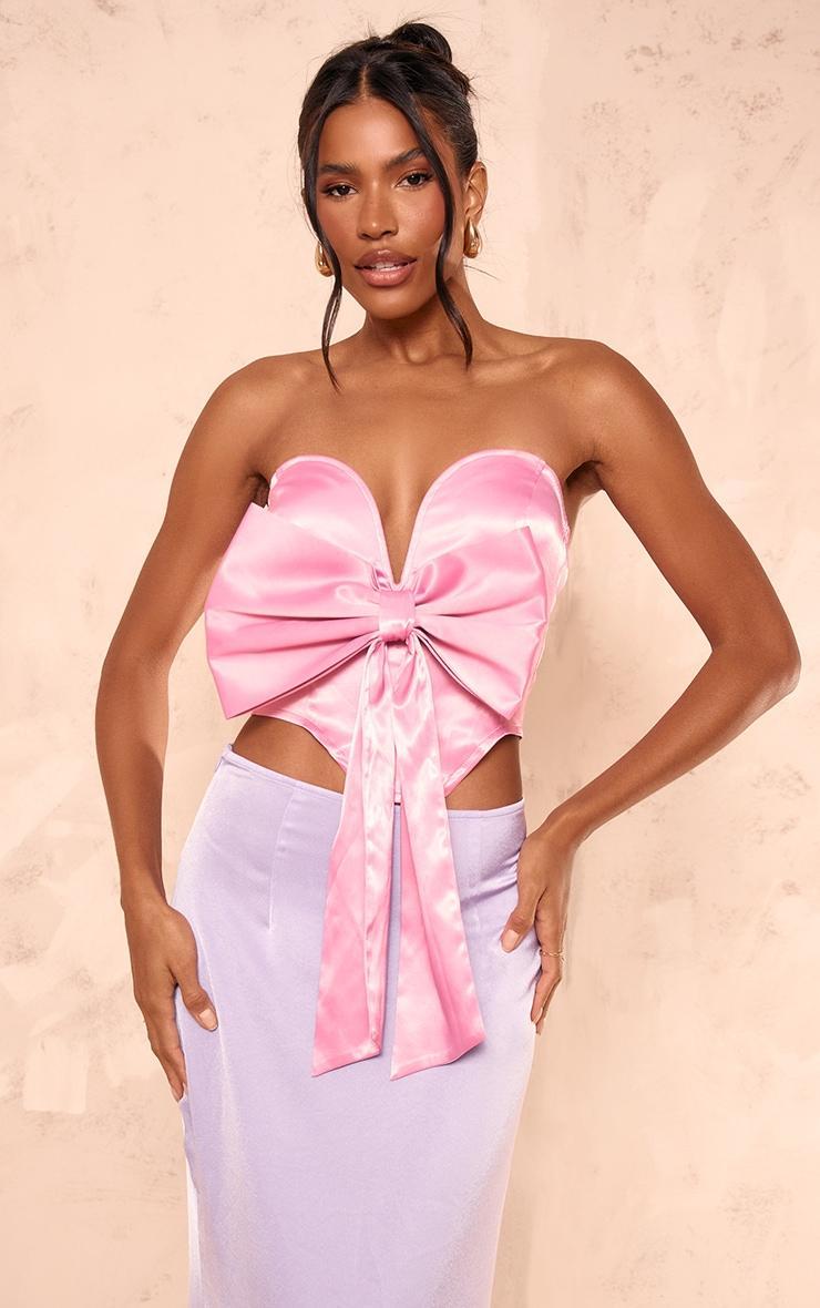 Pink Satin Bow Corset Product Image