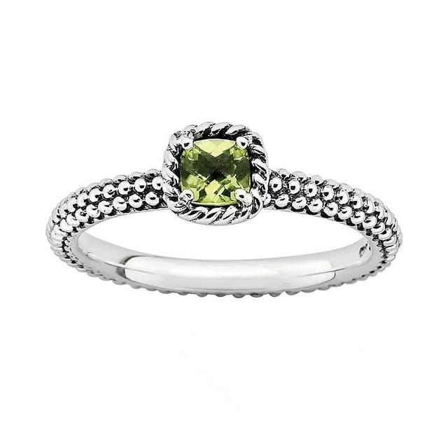 Stacks & Stones Sterling Silver Peridot Stack Ring, Womens Green Product Image