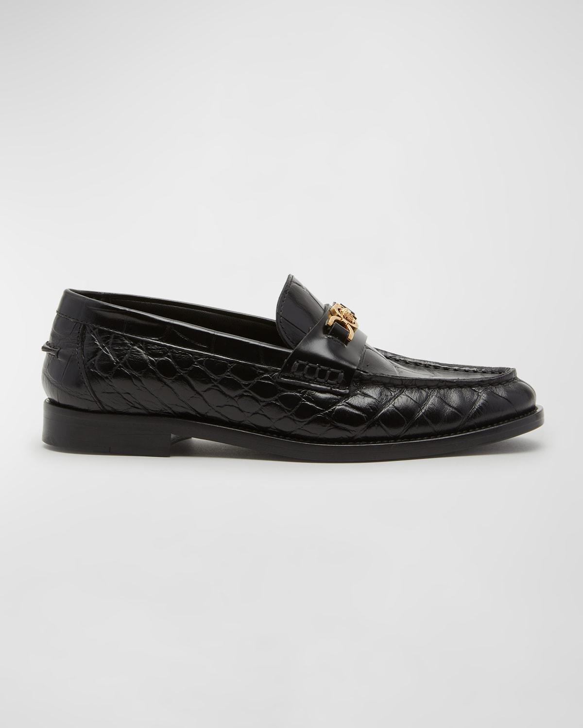 Medusa Croco Slip-On Loafers Product Image