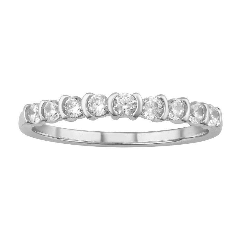 Arctic Clear 14k White Gold 1/3 Carat T.W. Round Cut Lab-Grown Diamond Wedding Band Ring, Womens Product Image