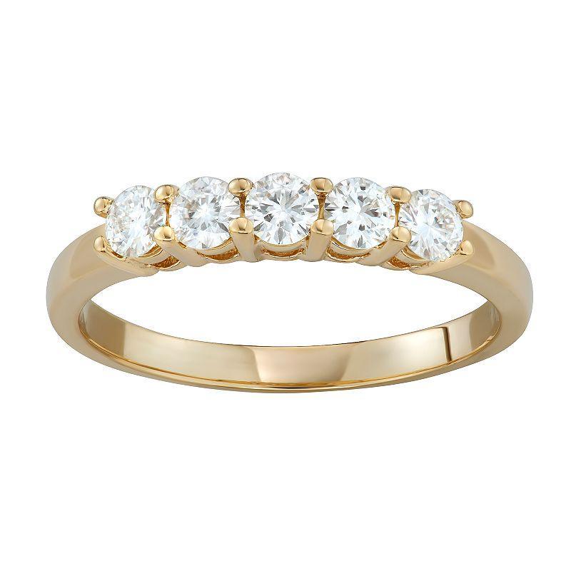 Charles & Colvard Lab Created Moissanite Five Stone Band Product Image