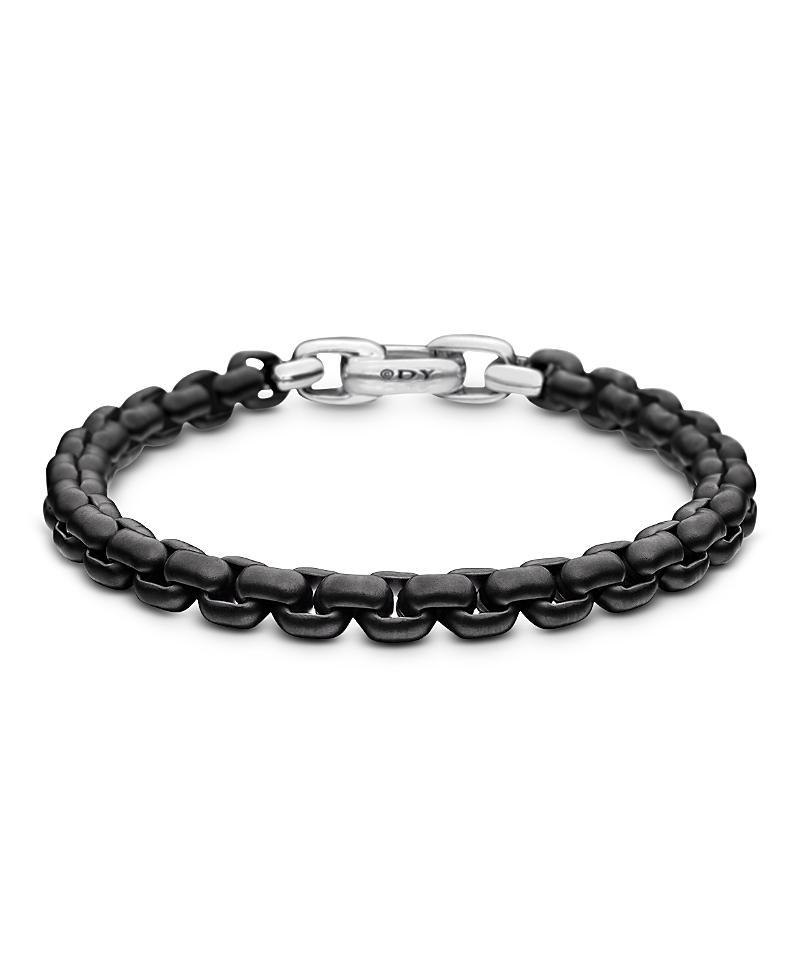 David Yurman Mens Black Pvd Stainless Steel & Sterling Silver Box Chain Bracelet Product Image