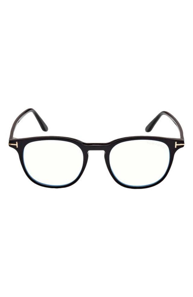 50mm Blue Light Blocking Glasses In Shiny Black Product Image