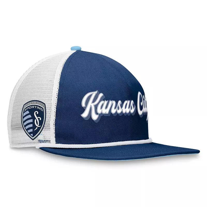 Mens Fanatics Branded /White Sporting Kansas City True Classic Golf Snapback Hat, Blue Product Image