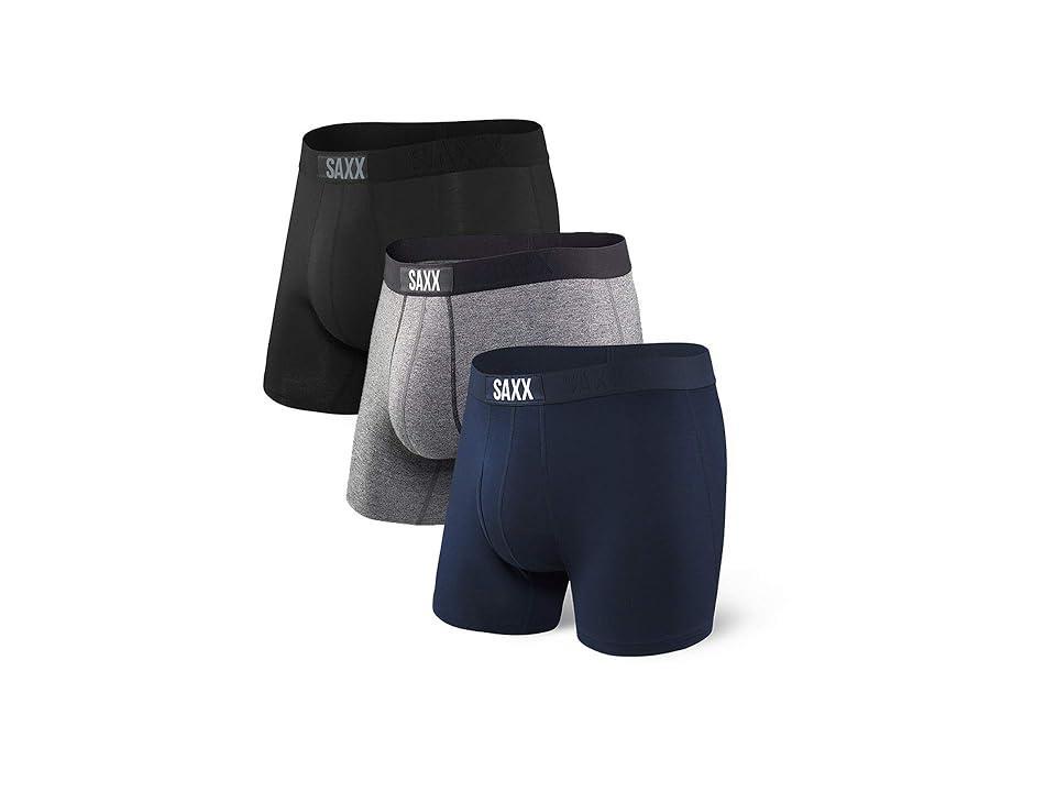 SAXX Men's Vibe Super Soft Boxer Brief 3 Pack Wood Camo / Graphite Heather / Black Product Image