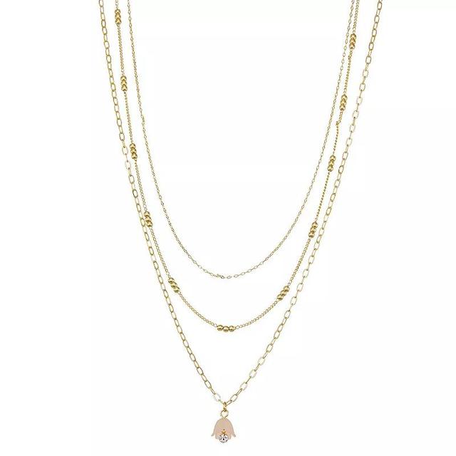 Ella Shea Gold Tone Tulip Chain Layered Necklace, Womens Product Image