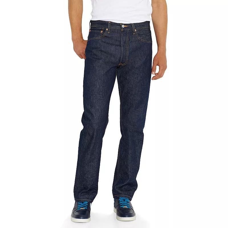 Mens Levis 501 Original Shrink-To-Fit Jeans Rigid Blue Product Image