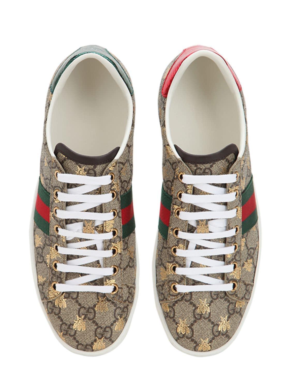 GUCCI Ace Gg Supreme Bee-print Monogrammed Sneakers In Green Product Image