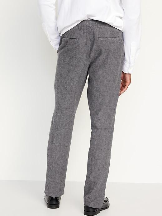 Loose Taper Linen-Blend Ankle Pants Product Image