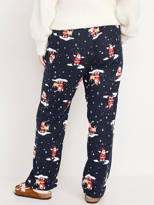 Mid-Rise Printed Flannel Pajama Pants Product Image