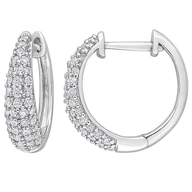 Stella Grace Sterling Silver 2/5 Carat T.W Lab-Created Moissanite Hoop Earrings, Womens Product Image