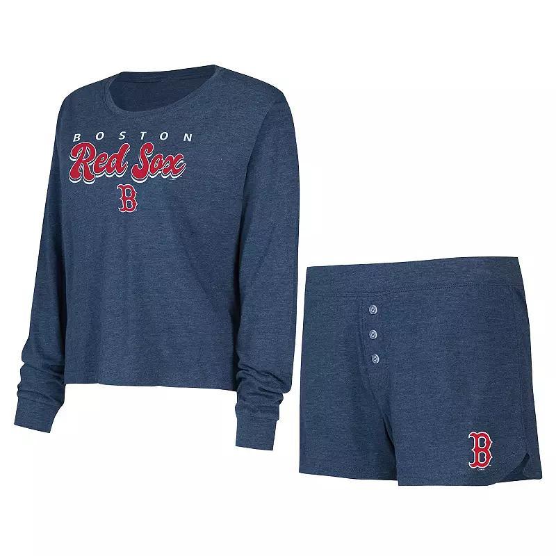 Womens Concepts Sport  Navy New York Yankees Meter Knit Long Sleeve T-Shirt & Shorts Set Product Image