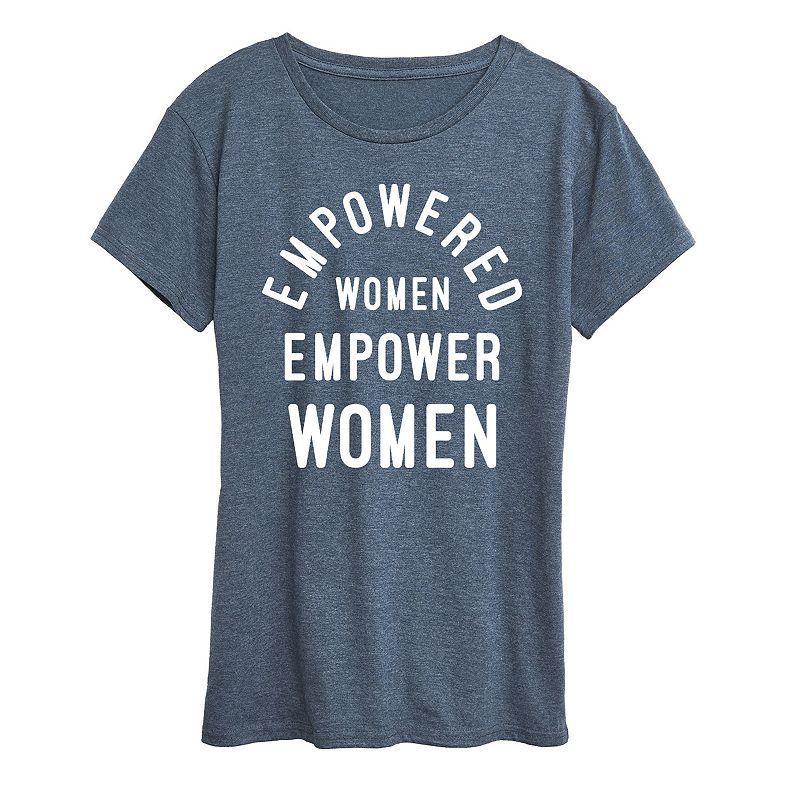 Womens Empowered Women Graphic Tee Grey Blue Product Image