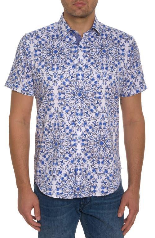 Robert Graham Andaz Floral Short Sleeve Stretch Cotton Button-Up Shirt Product Image