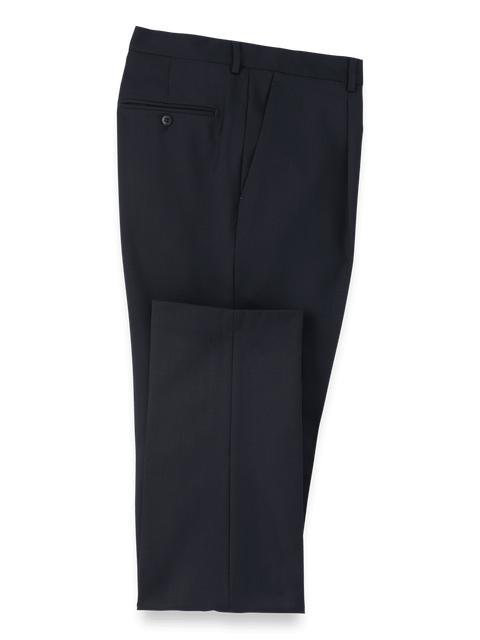 Wool Single Pleat Pants - Navy Product Image