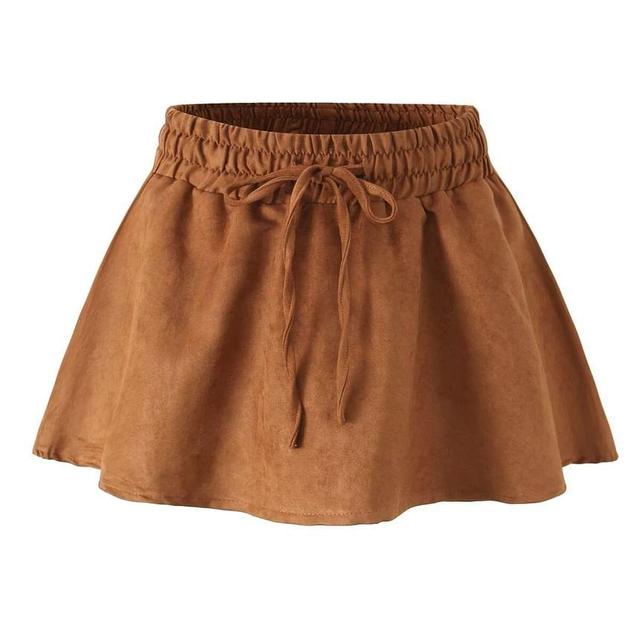 High Rise Plain Mini A-Line Skirt Product Image