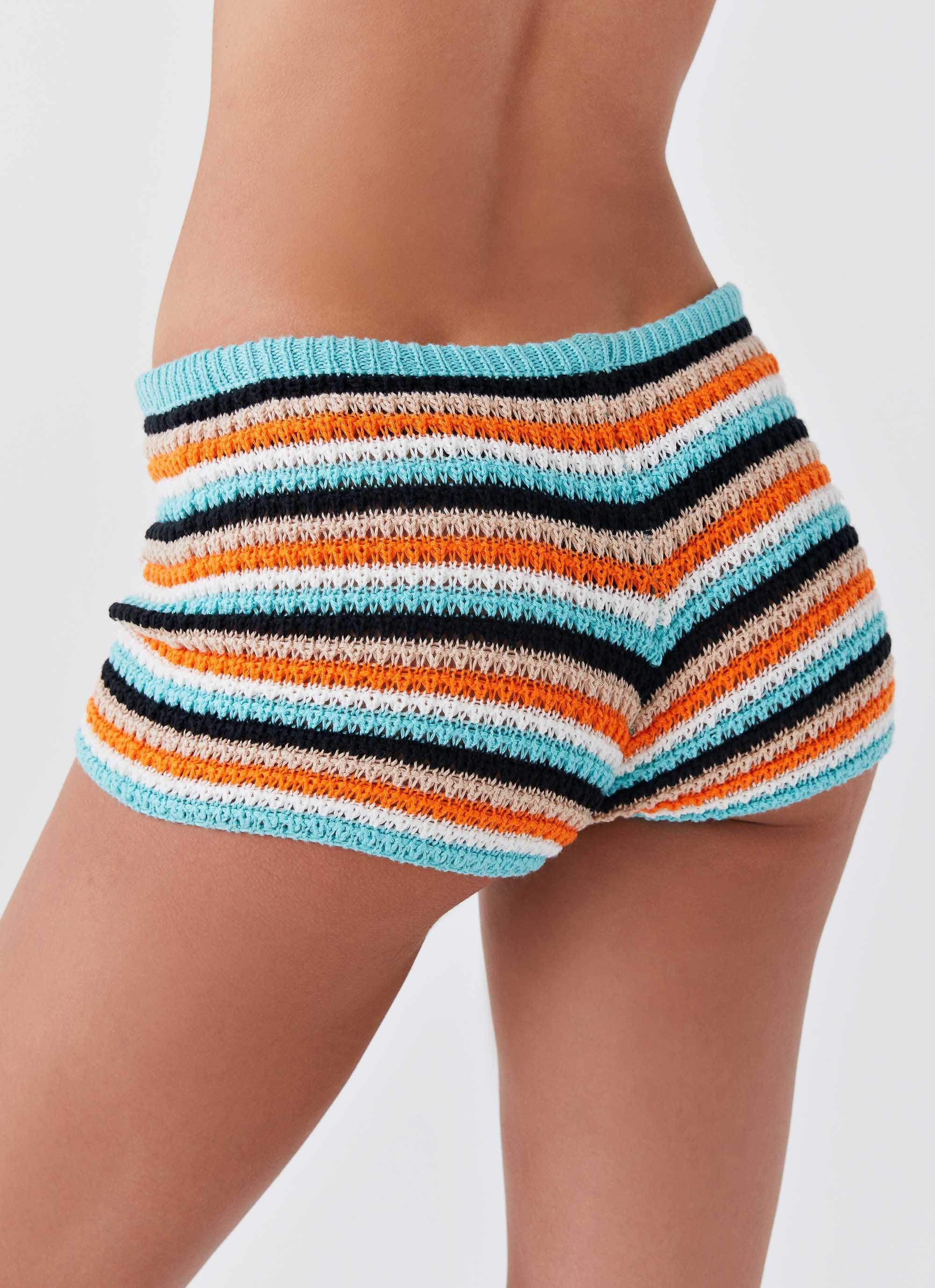 Pour It Up Crochet Mini Shorts - Neostripe Product Image