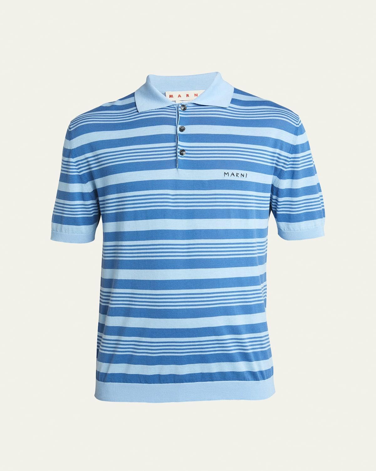 Mens Mixed Stripe Polo Shirt Product Image