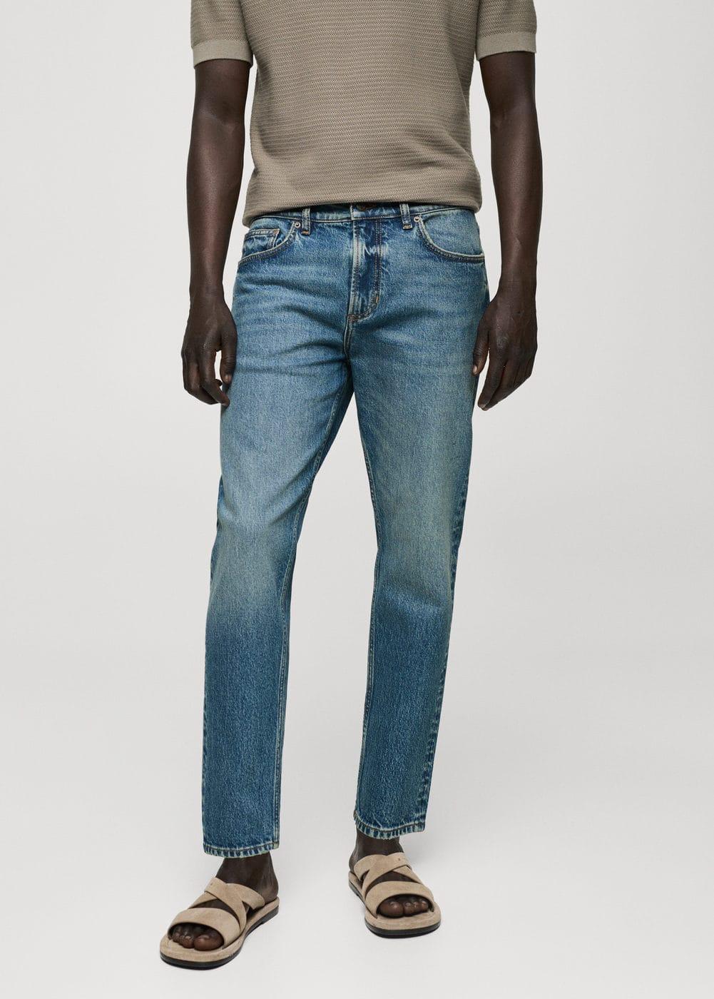 MANGO MAN - Ben tapered fit jeans medium blueMen Product Image