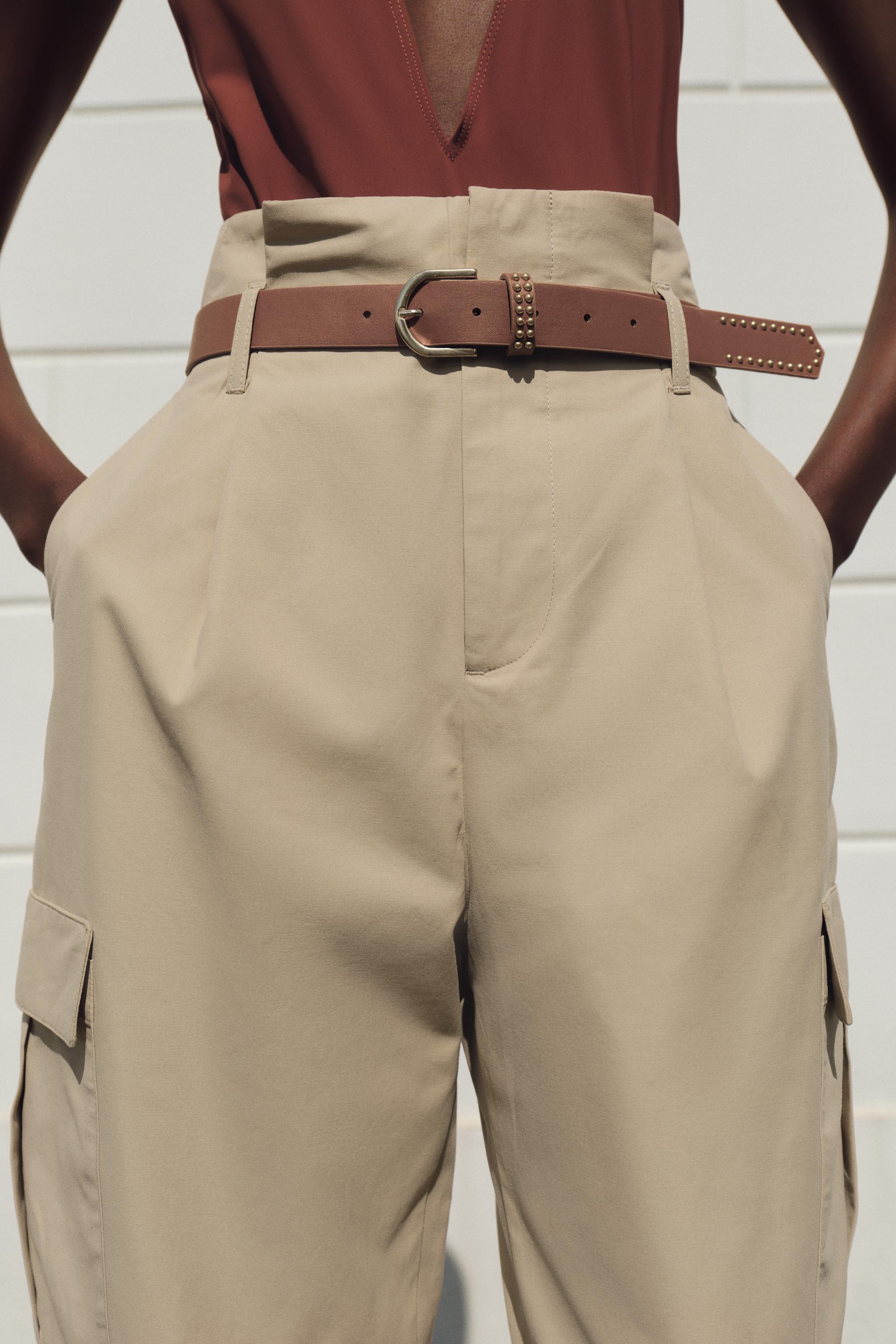 BELTED PAPERBAG CARGO PANTS Product Image