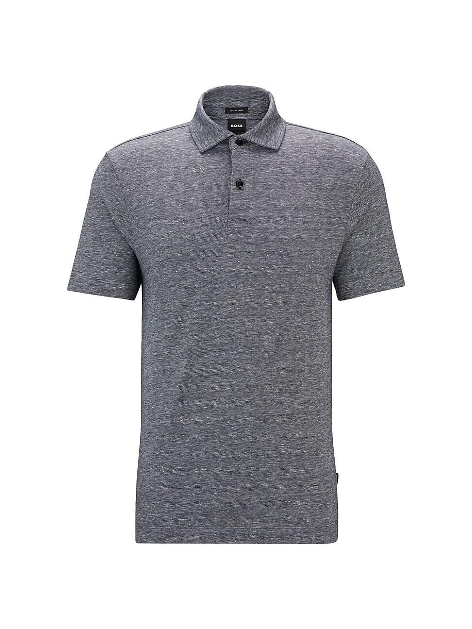 Mens Regular Fit Polo Shirt in Cotton and Linen Product Image