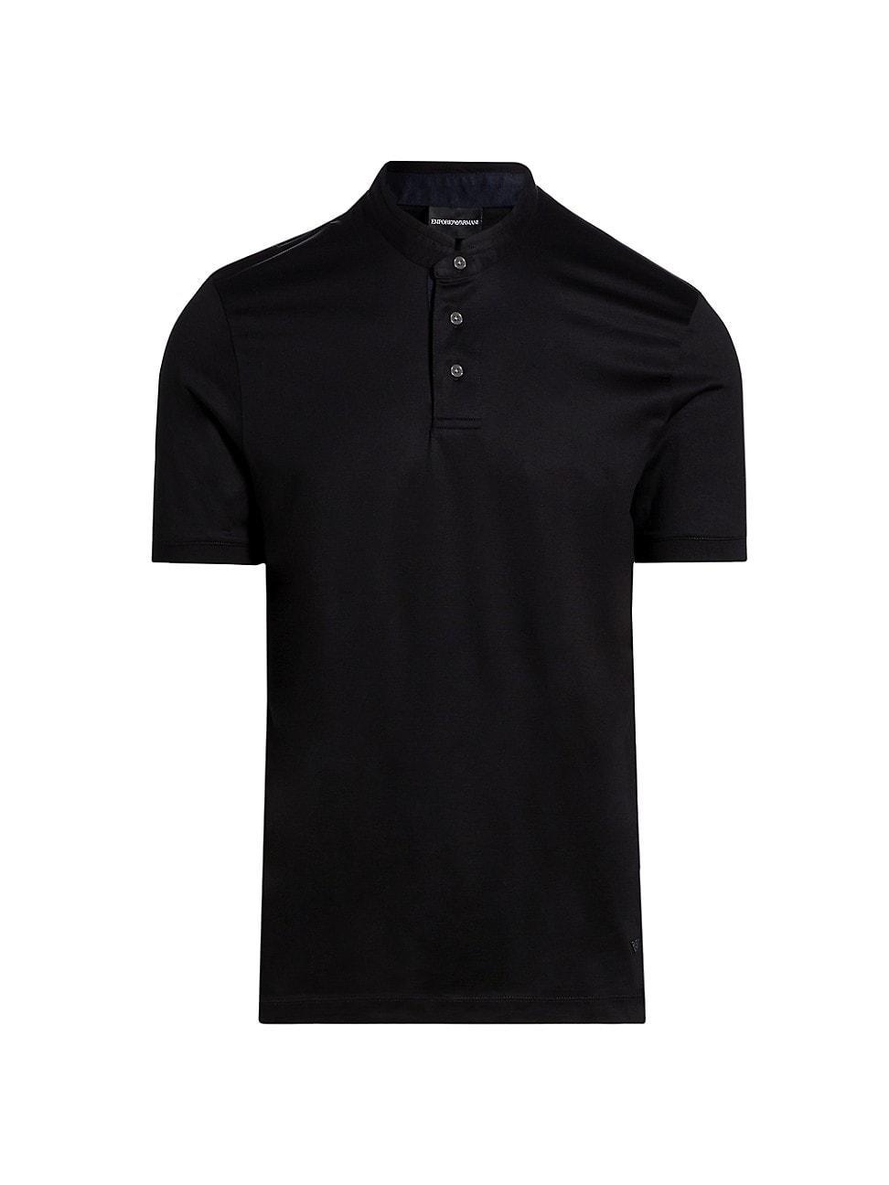 Mens Jersey Nehru-Collar Polo Shirt Product Image