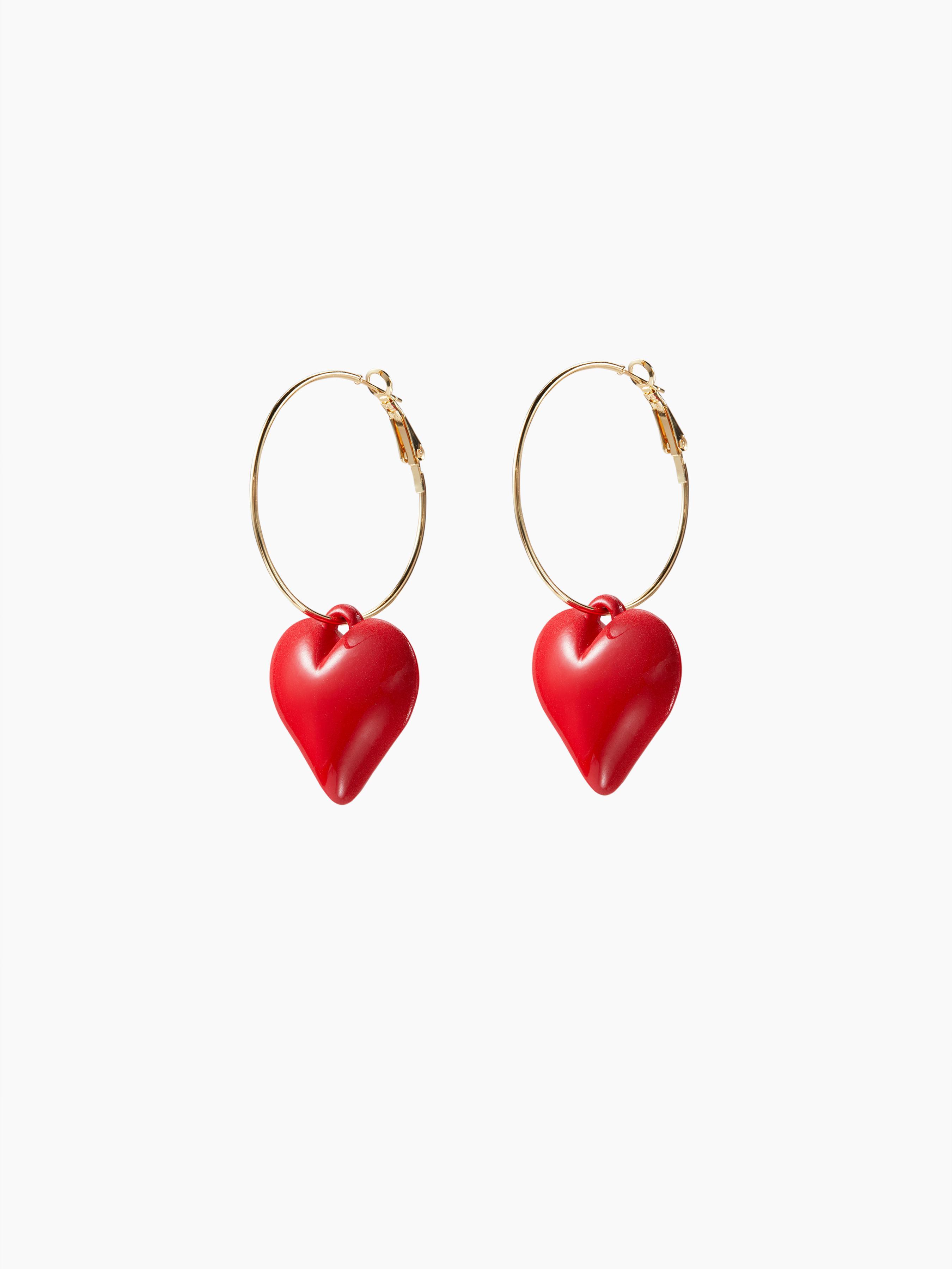 HEART HOOP EARRINGS Product Image