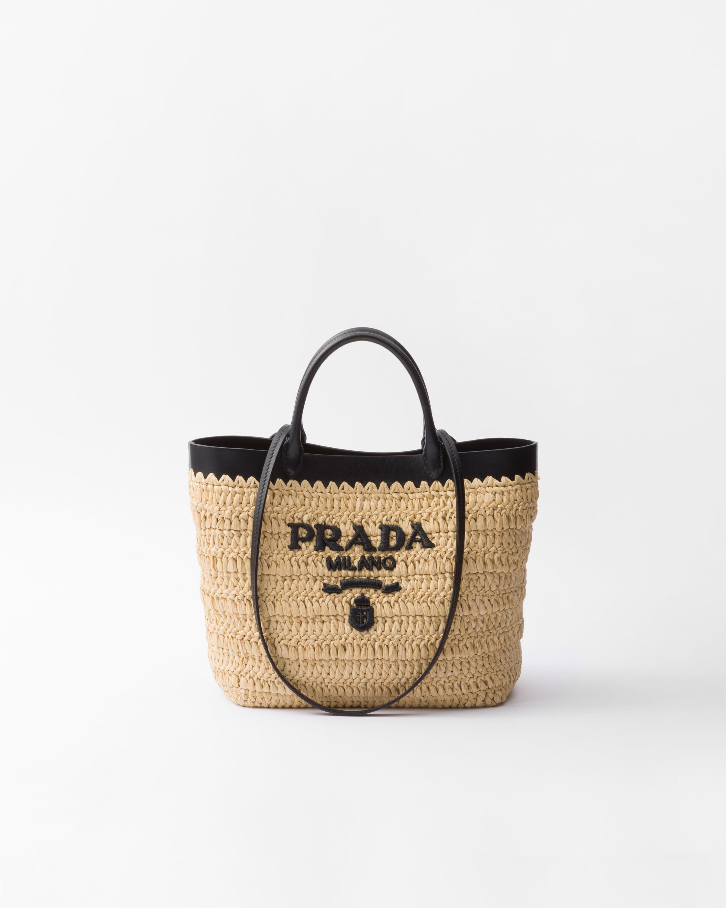 Small crochet and leather tote bag Product Image