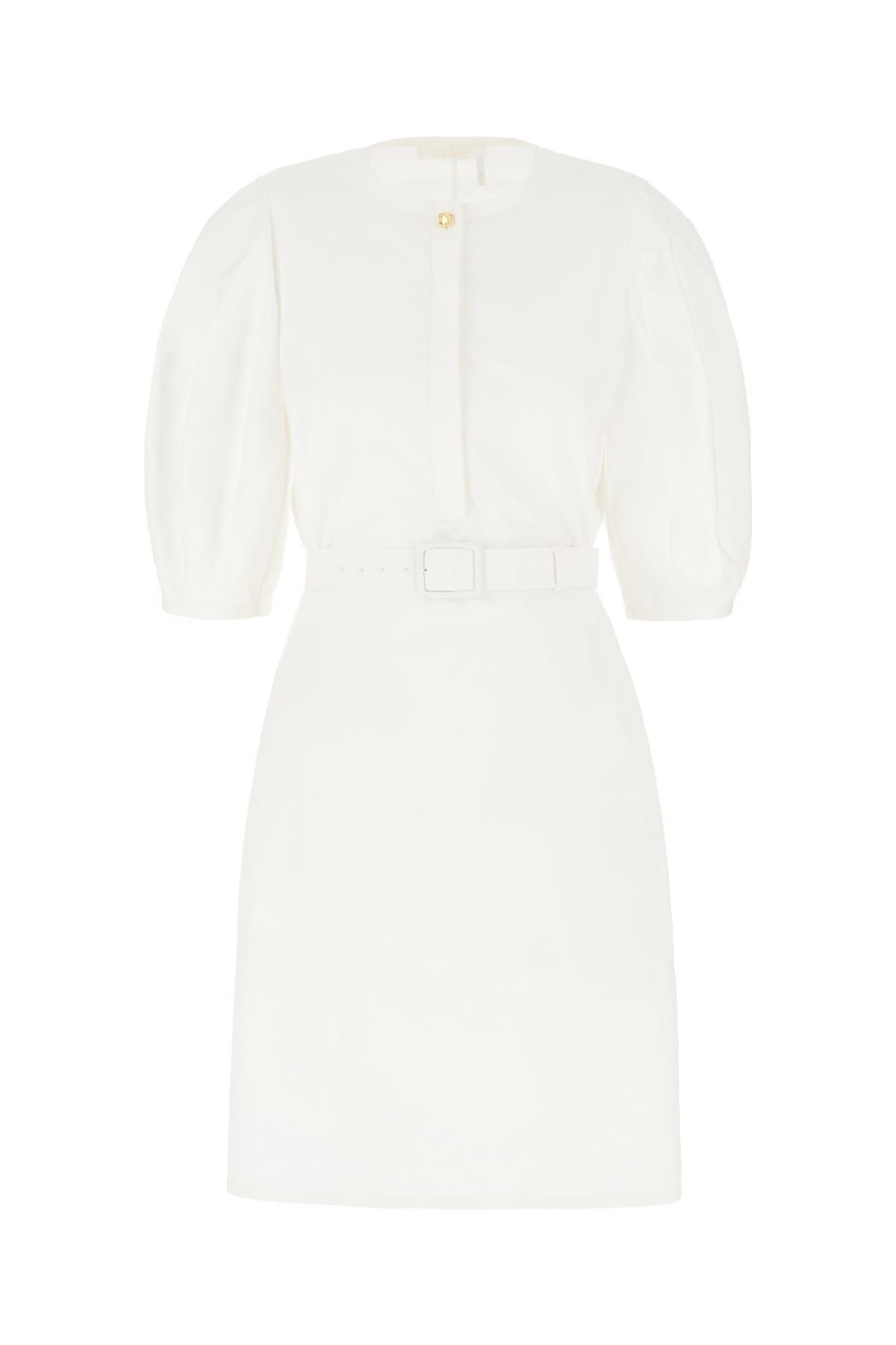 CHLOÉ White Poplin Dress Product Image