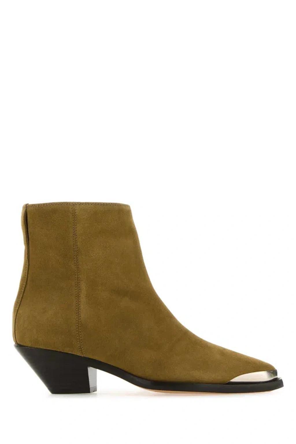 ISABEL MARANT Pointed Toe Ankle Boots In Brown Product Image