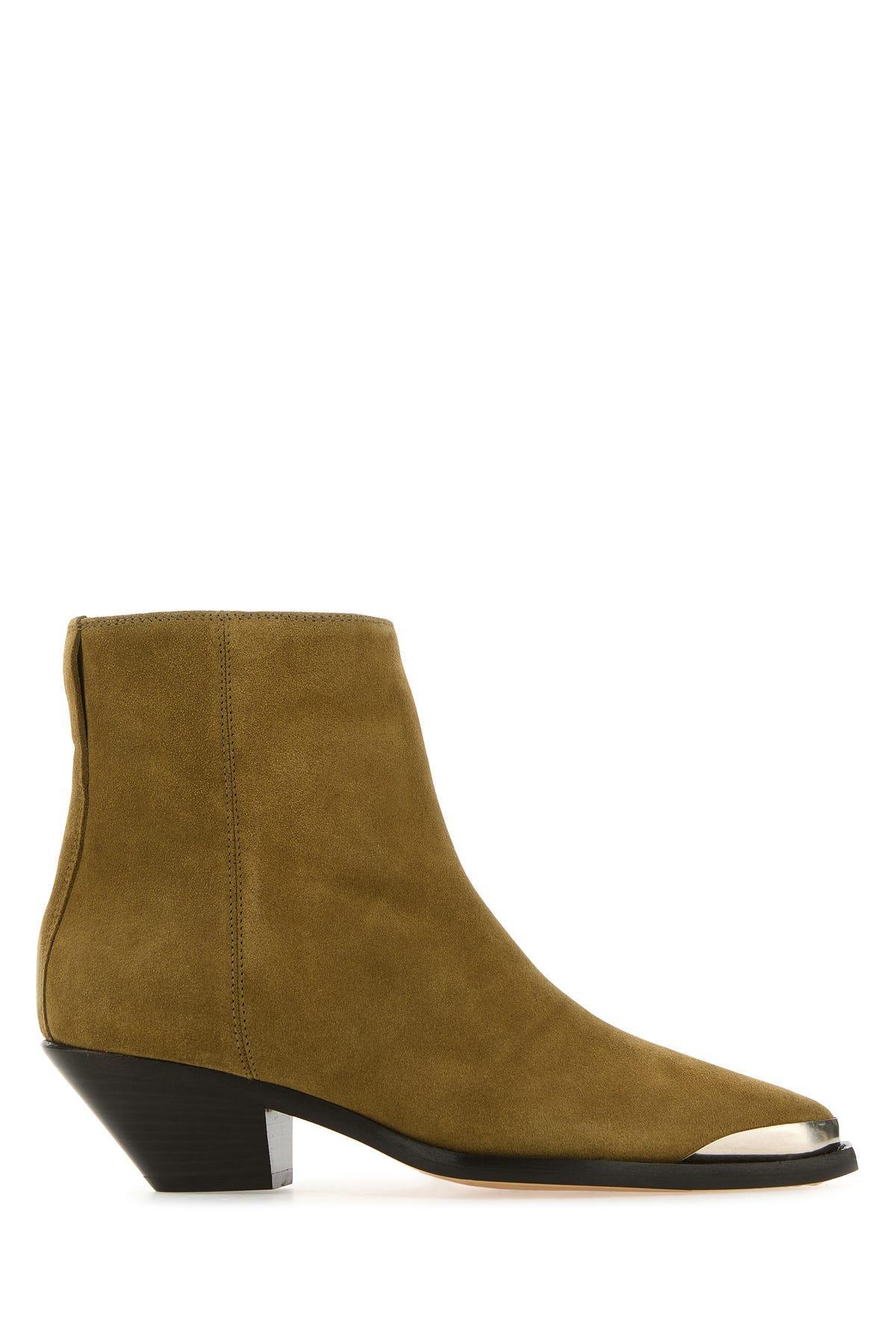 ISABEL MARANT Pointed Toe Ankle Boots In Brown Product Image