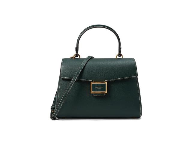 Kate Spade New York Katy Textured Leather Medium Top-Handle Satchel (Rock Garden) Handbags Product Image