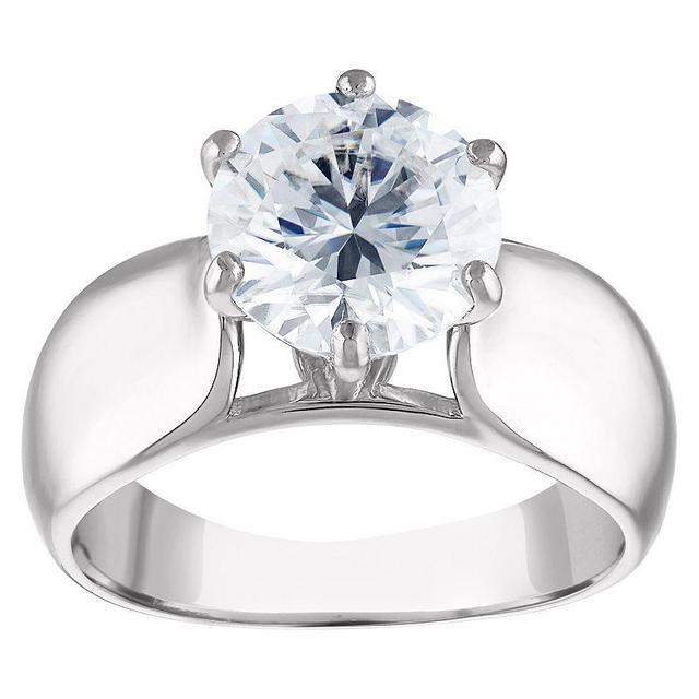 White Lotus Sterling Silver 3 Carat T.W. Lab-Created Moissanite Engagement Ring, Womens Product Image