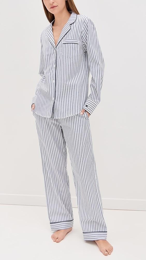 Petite Plume French Ticking Twill Pajamas | Shopbop Product Image