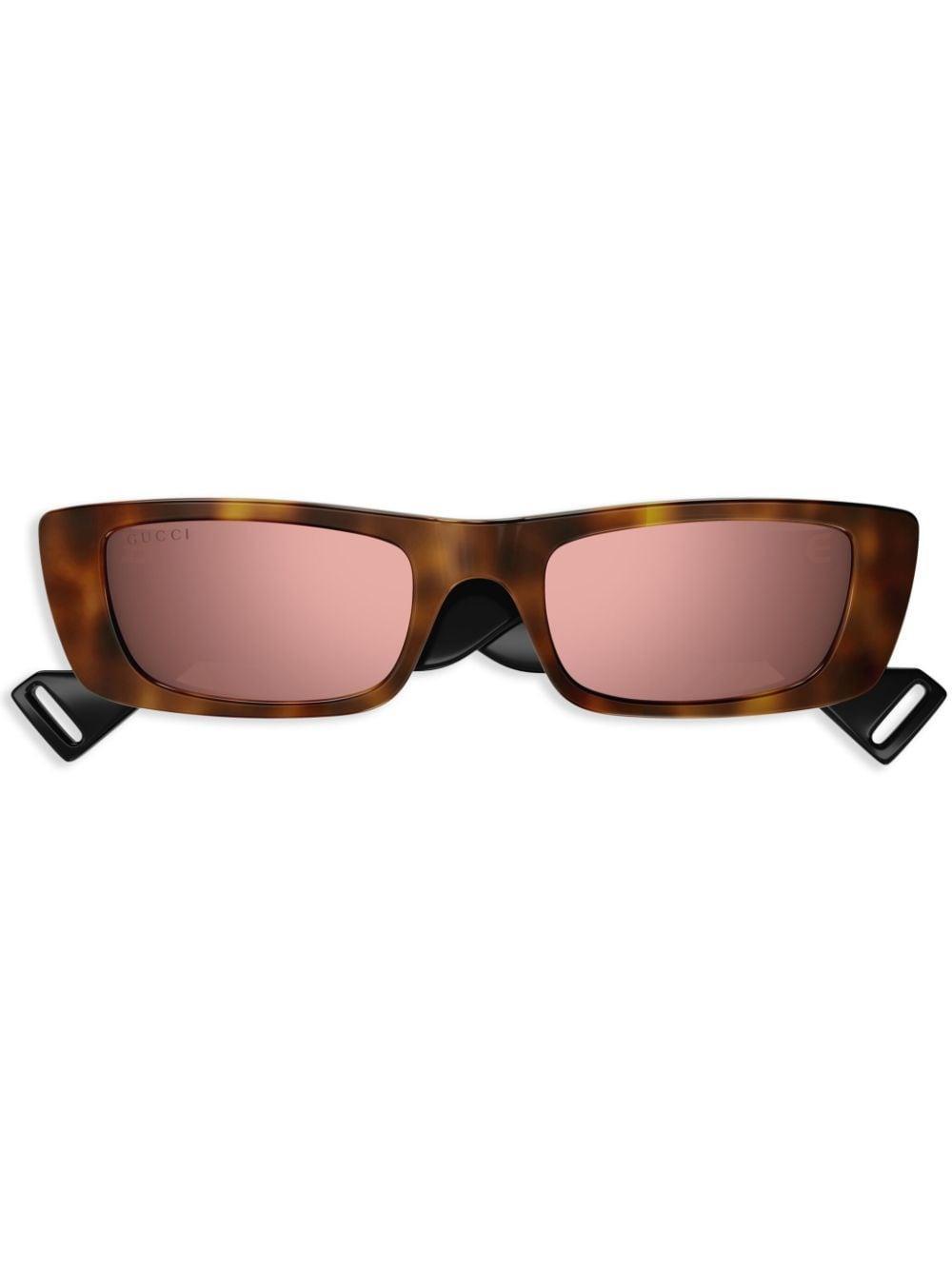 Interlocking G Rectangle-frame Sunglasses In Brown Product Image