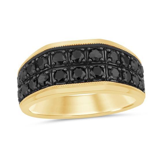 Men's 1-1/2 CT. T.w. Black Diamond Band in 10K Gold Product Image