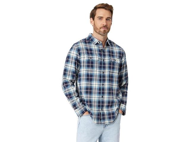 Vans Sycamore Long Sleeve Woven Top (Bluestone/Oatmeal) Men's Long Sleeve Button Up Product Image