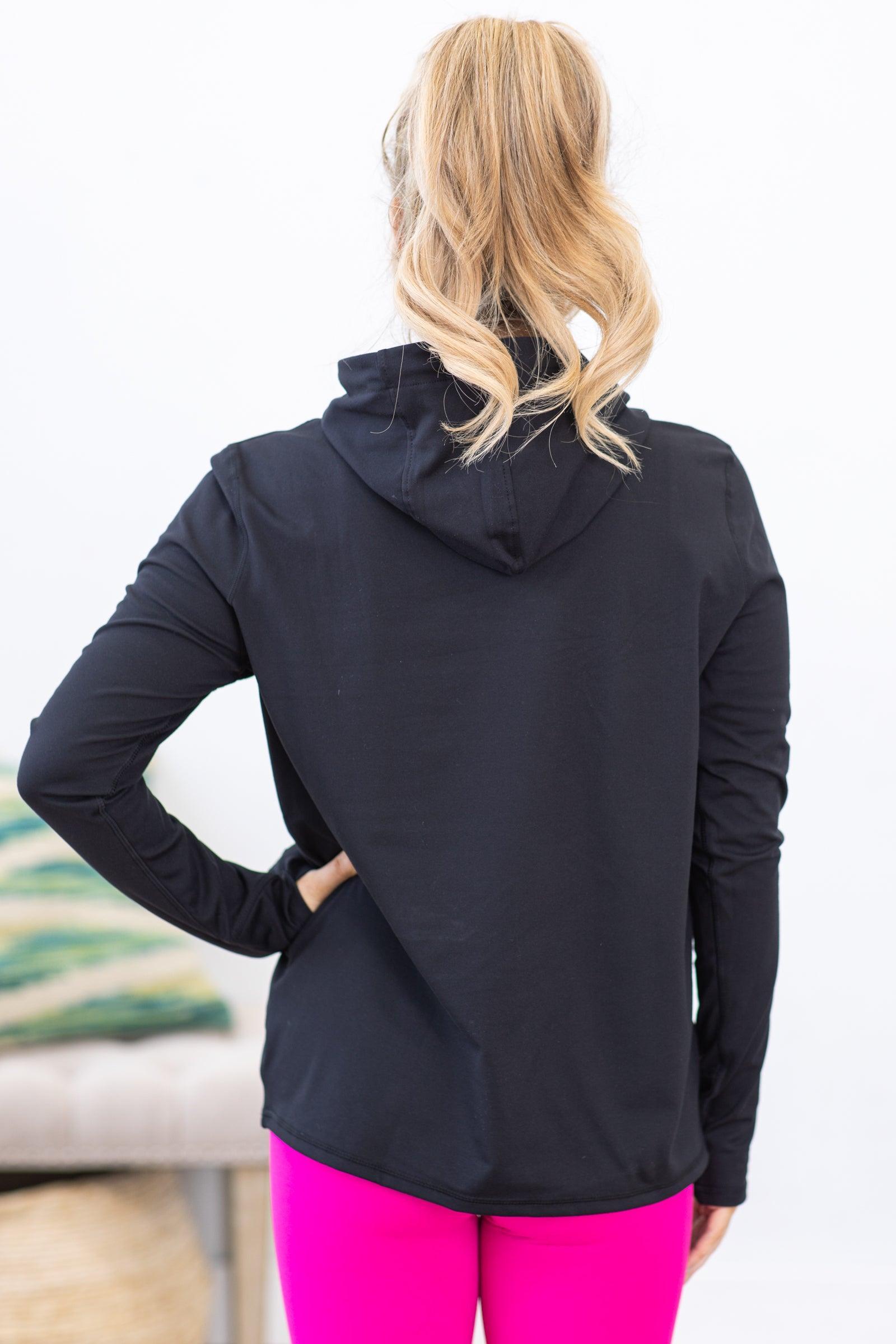 Black Hooded Active Top Product Image