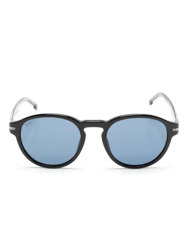 Round-frame Sunglasses In Black Product Image