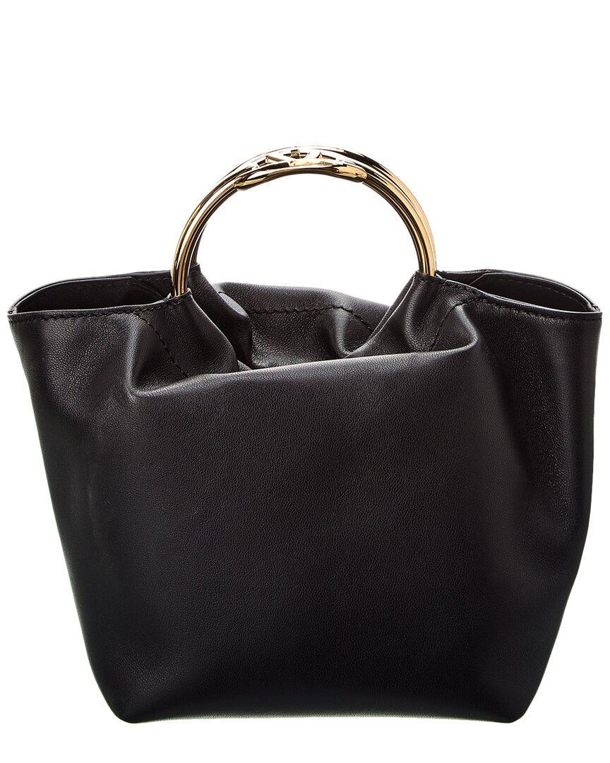 VALENTINO GARAVANI Valentino Vlogo Leather Bucket Bag In Black Product Image