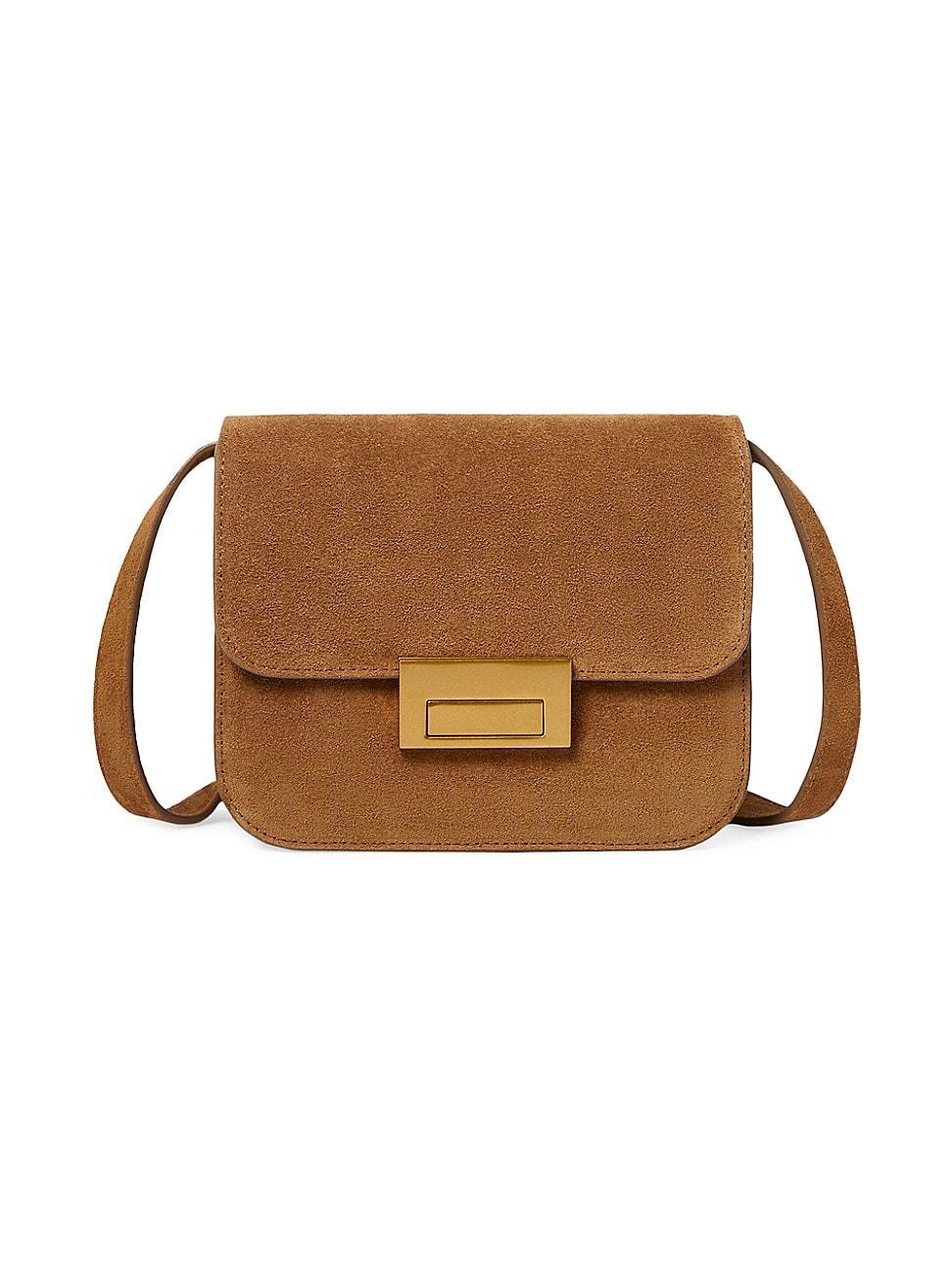 Loeffler Randall Desi Leather Flap Crossbody (Cacao) Handbags Product Image