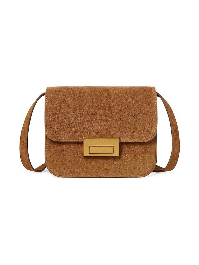 Loeffler Randall Desi Leather Flap Crossbody (Cacao) Handbags Product Image