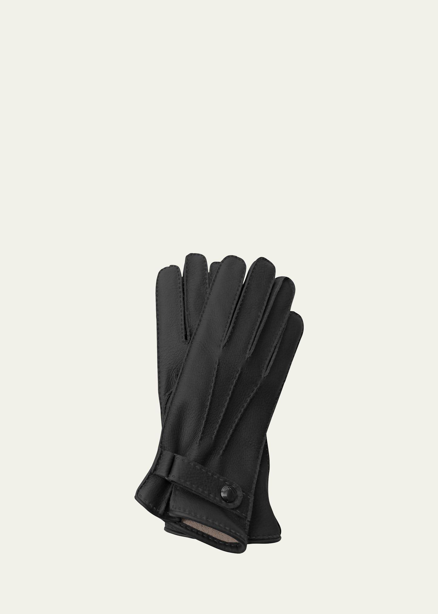 Mens Deerskin Leather Gloves with Cashmere-Silk Lining Product Image