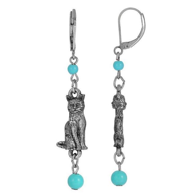 2028 Bead Cat Drop Earrings Product Image