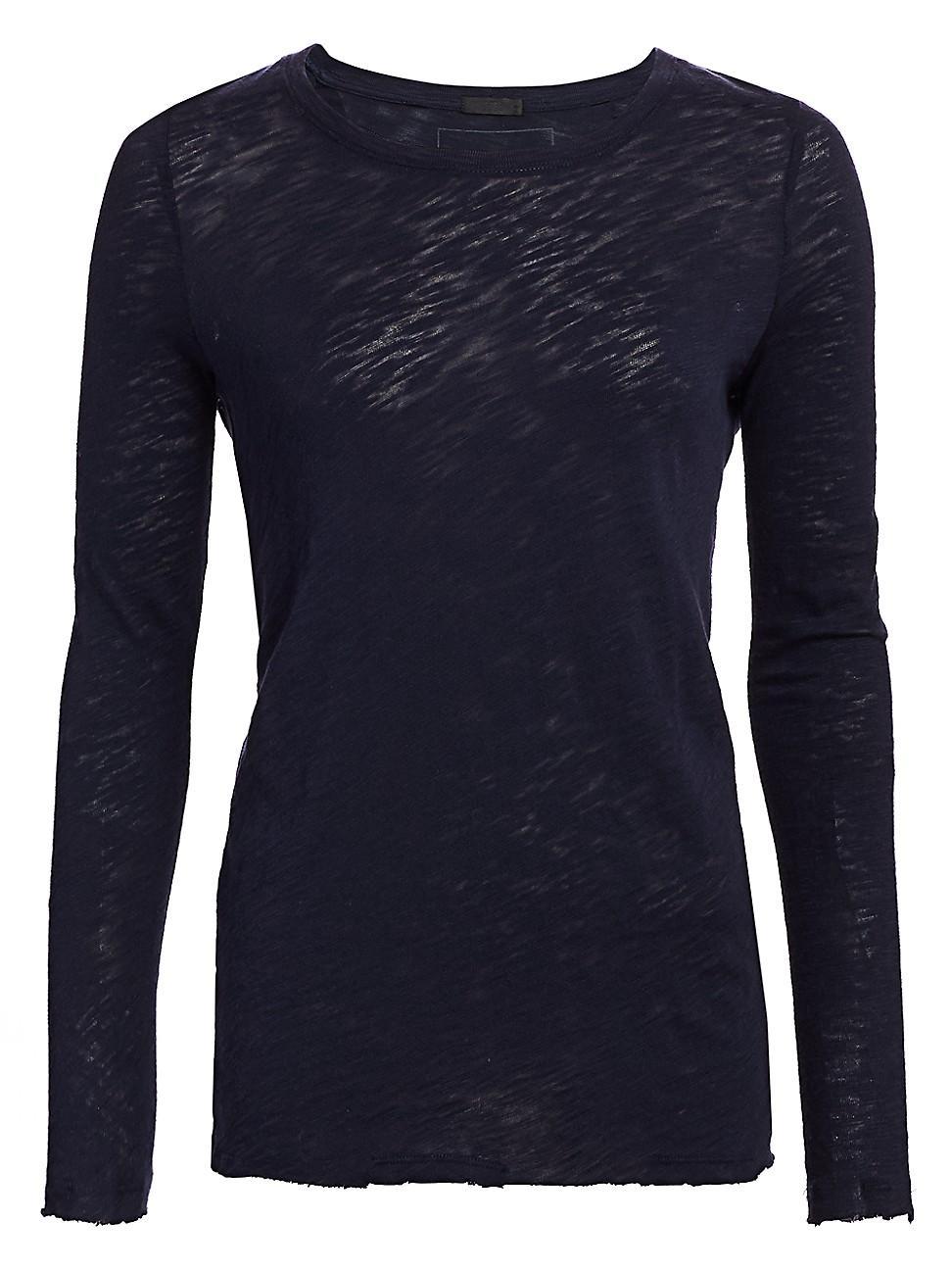 Womens Destroyed Wash Long-Sleeve Slub Jersey Tee Product Image