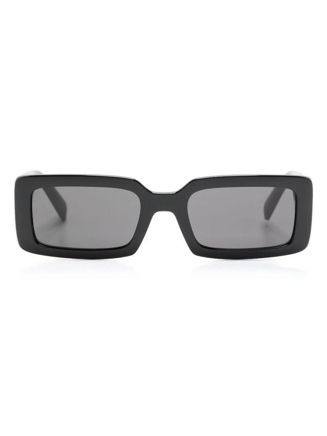 Logo-print Rectangle-frame Sunglasses In Black Product Image