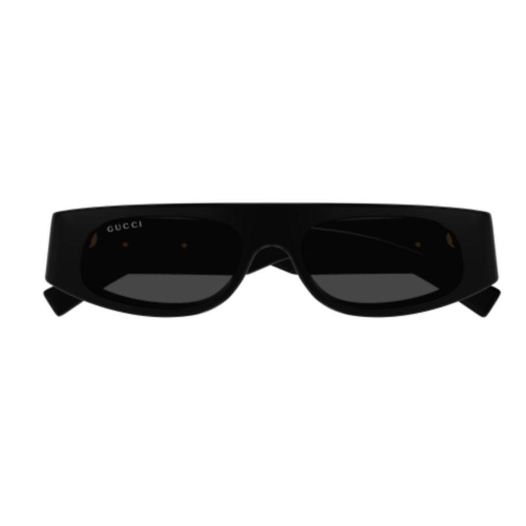 Logo Acetate Rectangle Sunglasses In Black Dark Grey Product Image